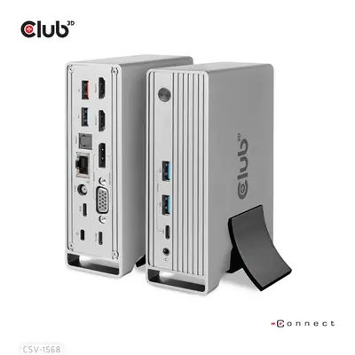 Club 3D Notebook Dokkoló - CSV-1568 (120W, Gen 2 USB-C to 4x USB-A, USB-C Gen 2, 2xHDMI, DP, VGA, RJ45, DC)