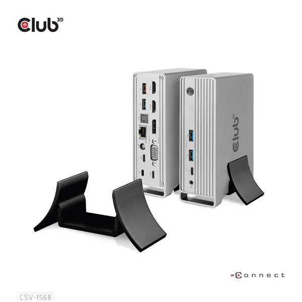 Club 3D Notebook Dokkoló - CSV-1568 (120W, Gen 2 USB-C to 4x USB-A, USB-C Gen 2, 2xHDMI, DP, VGA, RJ45, DC) – 5. kép