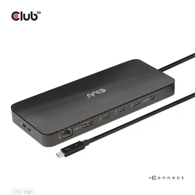 Club 3D Notebook Dokkoló - CSV-1581 (140W, Thunderbolt 4 to 3xThunderbolt 4, 3xUSB-A, SD, TF, RJ45, 3,5 Jack, DC) – 2. kép