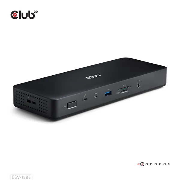 Club 3D Notebook Dokkoló - CSV-1583 (140W, 2xThunderbolt 4, 3xDP, 2xHDMI, USB-C, 3xUSB-A, SD, TF, RJ45, 3,5 Jack, DC) – 4. kép