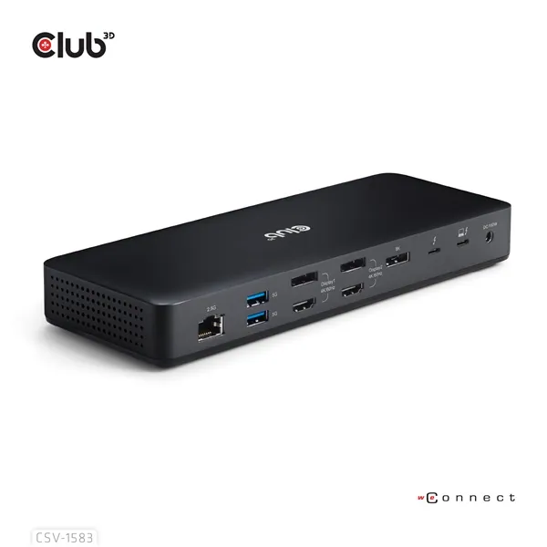 Club 3D Notebook Dokkoló - CSV-1583 (140W, 2xThunderbolt 4, 3xDP, 2xHDMI, USB-C, 3xUSB-A, SD, TF, RJ45, 3,5 Jack, DC) – 6. kép
