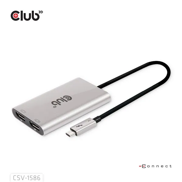 Club 3D Video Splitter - CSV-1586 (Thunderbolt 3 to Dual DisplayPort, 40Gbps, 4K60Hz) – 7. kép