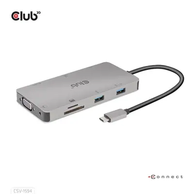 Club 3D USB Hub - CSV-1594 (3.1 USB-C Gen 1 to HDMI, 2xUSB-A Gen 1, USB-C Gen 1, VGA, SD, Micro SD 3.0, RJ45, 3,5 Jack) – 2. kép