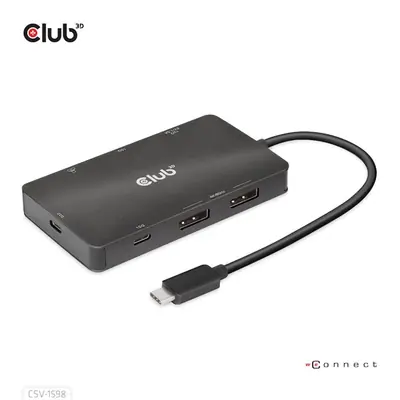 Club 3D USB Hub - CSV-1598 (USB-C Gen 2 to 2xDisplayPort, 2xUSB-A Gen 2, 2xUSB-C Gen 2, RJ45, 4k60Hz) – 2. kép