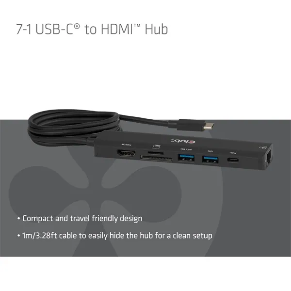 Club 3D Notebook Dokkoló - CSV-2555 (140W, USB-C to 4K60Hz HDMI, USB-C, RJ-45, 2x USB-A, MicroSD, SD) – 2. kép