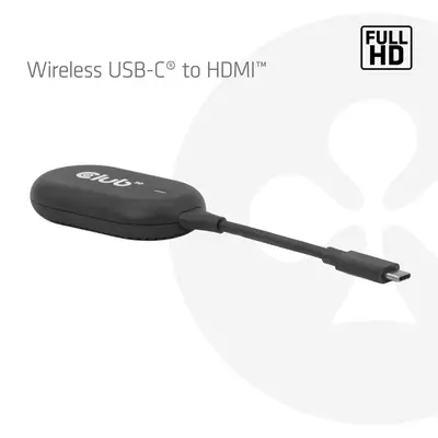 Club 3D Átalakító - CSV-2570 (USB-C to HDMI vezeték nélkül, 25m hatótáv, FHD 60Hz, Alt Mode, HDCP 1.4 & 2.2) – 2. kép