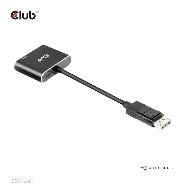 Club 3D MST Hub - CSV-7220 (DisplayPort 1.4 to DisplayPort + HDMI, 2x 4K60Hz) – 4. kép