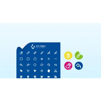 XP-PEN Short Cut Matrica - ACL01 (8 Set of 8 Keyboard Shortcut Stickers) – 2. kép