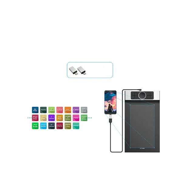 XP-PEN Grafikus tábla - Deco Pro M (11"x6", 5080 LPI, PS 8192, 200 RPS, 8 gomb, USB-C) – 5. kép