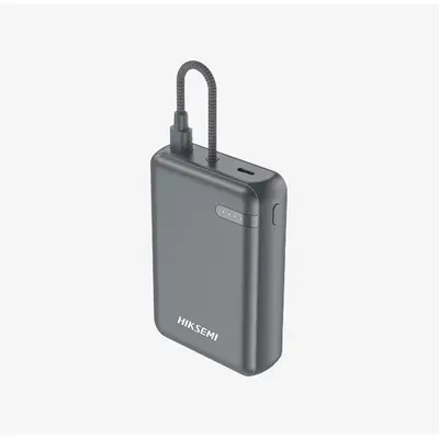 Hikvision HIKSEMI Akkubank - 10000mAh S100 PowerBank (2db Type-C, Beépített kábel, Output 20W max.) Szürke – 2. kép