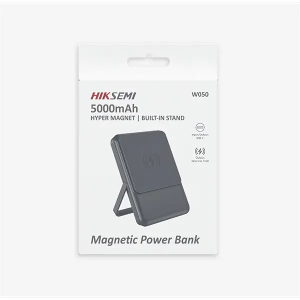 Hikvision HIKSEMI Akkubank - 5000mAh W050 Vezetéknéküli PowerBank (Type-C, Output 15W) Szürke – 3. kép