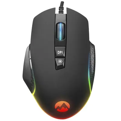Everest Gamer Egér - RAGE-X2  (6400 DPI, 7gomb, 1,5m harisnyázott kábel, optikai, fekete, RGB LED) – 2. kép