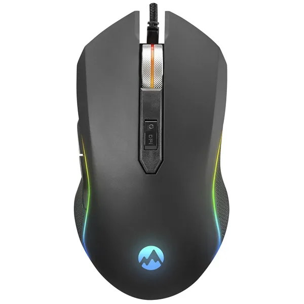 Everest Gamer Egér - SM-F09 TITANIO (7200 DPI, 6gomb, 1,8m harisnyázott kábel,optikai, fekete, RGB LED) – 2. kép