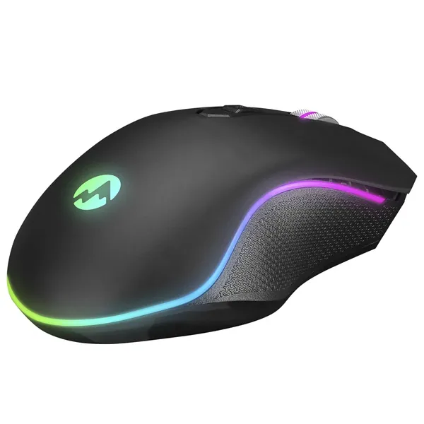 Everest Gamer Egér - SM-F09 TITANIO (7200 DPI, 6gomb, 1,8m harisnyázott kábel,optikai, fekete, RGB LED) – 5. kép