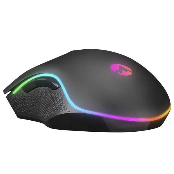 Everest Gamer Egér - SM-F09 TITANIO (7200 DPI, 6gomb, 1,8m harisnyázott kábel,optikai, fekete, RGB LED) – 6. kép