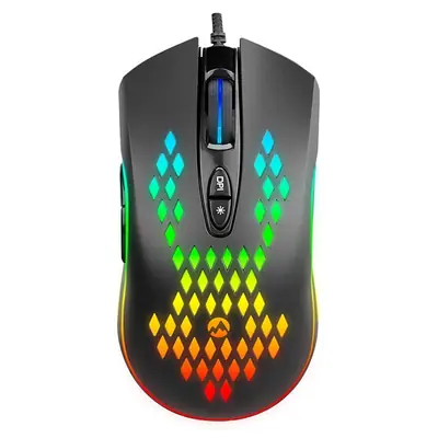 Everest Gamer Egér - SM-G07 METAFOR  (6400 DPI, 7gomb, 1,5m harisnyázott kábel,optikai, fekete, RGB LED) – 2. kép