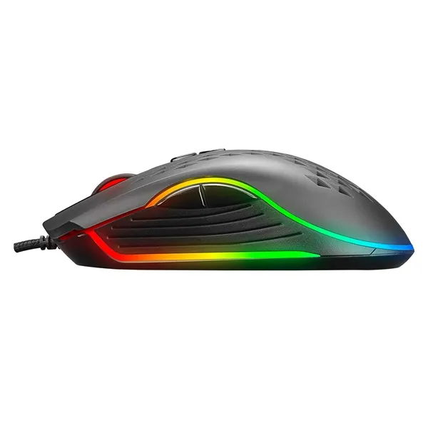 Everest Gamer Egér - SM-G07 METAFOR (6400 DPI, 7gomb, 1,5m harisnyázott kábel,optikai, fekete, RGB LED) – 7. kép