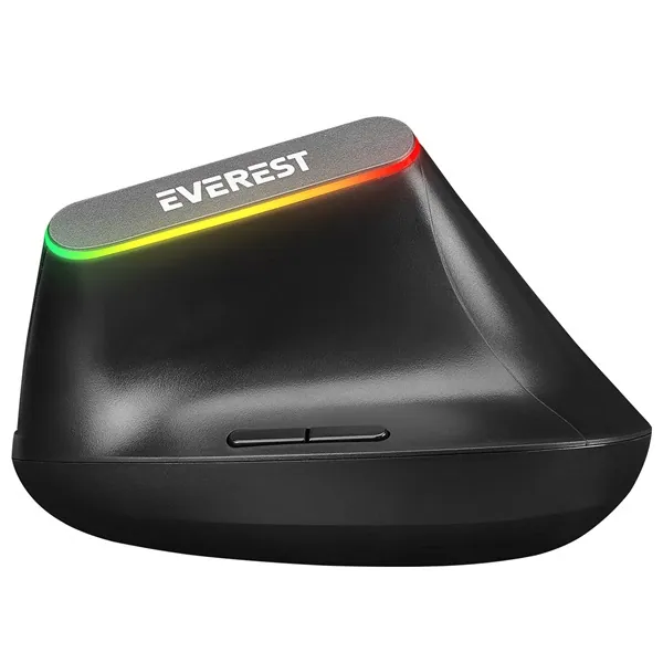 Everest Vezeték nélküli Egér - SMW-618 Ergonomic Vertical (1600 DPI, 6 gomb, optikai, fekete, RGB LED) – 3. kép
