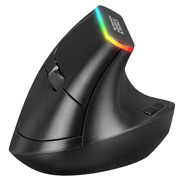 Everest Vezeték nélküli Egér - SMW-618 Ergonomic Vertical (1600 DPI, 6 gomb, optikai, fekete, RGB LED) – 4. kép