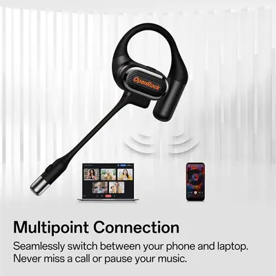 ONEODIO Sport Fejhallgató - OpenRock LINK 20 Black (premium, légvezetés, BT 6.0, fekete) – 2. kép