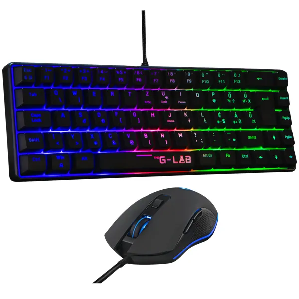 The G-Lab Gaming kit - 2 in 1 COMBO HYDROGEN B/HU (TKL billentyűzet, egér, 6200 DPI, RGB, USB-A, fekete, magyar) – 2. kép