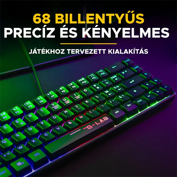 The G-Lab Gaming kit - 2 in 1 COMBO HYDROGEN B/HU (TKL billentyűzet, egér, 6200 DPI, RGB, USB-A, fekete, magyar) – 6. kép