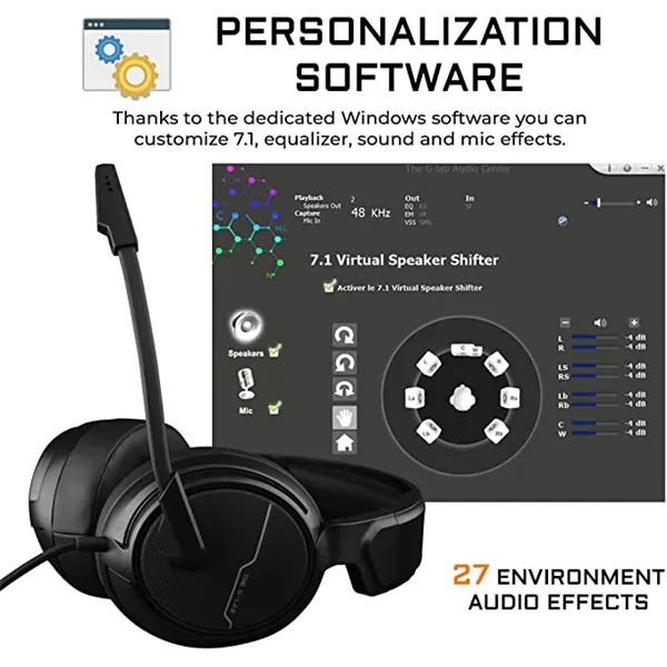 The G-Lab Fejhallgató - KORP THALLIUM 7.1 (mikrofon, USB, 2,4m harisnyázott kábel, hangerőszabályzó, nagy-párnás, RGB) – 8. kép