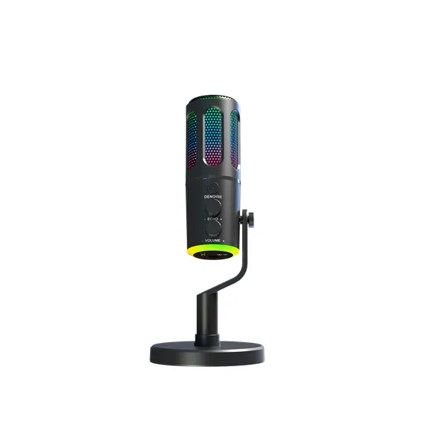 The G-Lab Mikrofon - K-MIC-NEON (3.5mm Jack csatlakozó, RGB, DUAL-CHANNEL CARDIOID, ENC, fekete) – 2. kép