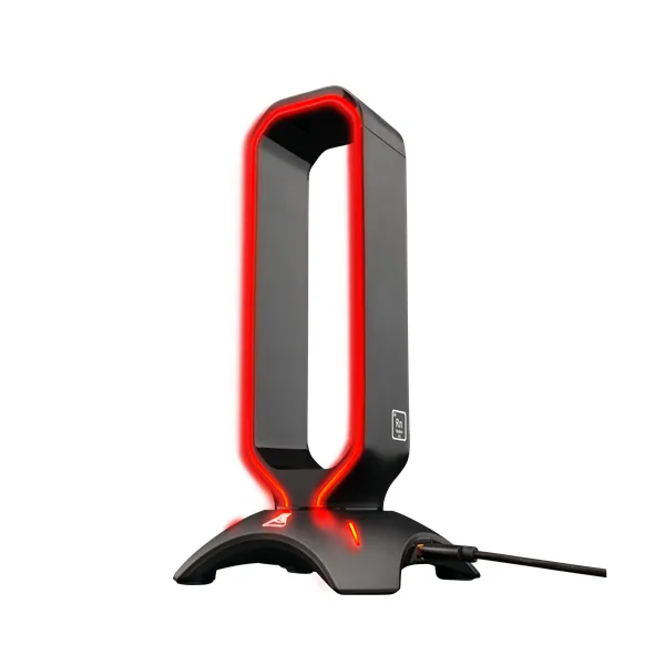 The G-Lab Fejhallgató állvány - K STAND RADON (fekete, 2xUSB3.0, műanyag) – 2. kép