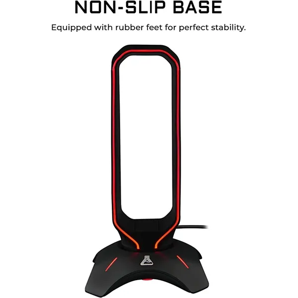 The G-Lab Fejhallgató állvány - K STAND RADON (fekete, 2xUSB3.0, műanyag) – 6. kép