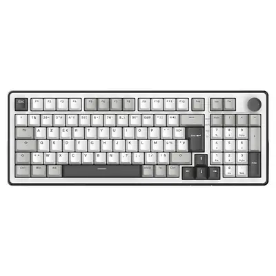 The G-Lab Vezeték nélküli Gamer Billentyűzet - KEYZ ELITE 400 WG/US (RGB, 2,4Ghz+BT+Wired, 1000Hz, USB, fehér-szü angol)