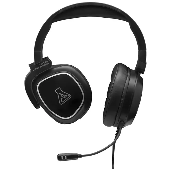 The G-Lab Fejhallgató - KORP BARIUM BLACK (mikrofon, 3,5mm Jack, hangerőszabályzó, nagy-párnás, fekete) – 2. kép