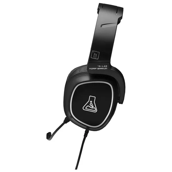 The G-Lab Fejhallgató - KORP BARIUM BLACK (mikrofon, 3,5mm Jack, hangerőszabályzó, nagy-párnás, fekete) – 4. kép