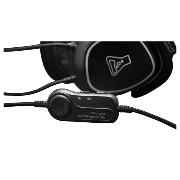 The G-Lab Fejhallgató - KORP BARIUM BLACK (mikrofon, 3,5mm Jack, hangerőszabályzó, nagy-párnás, fekete) – 5. kép