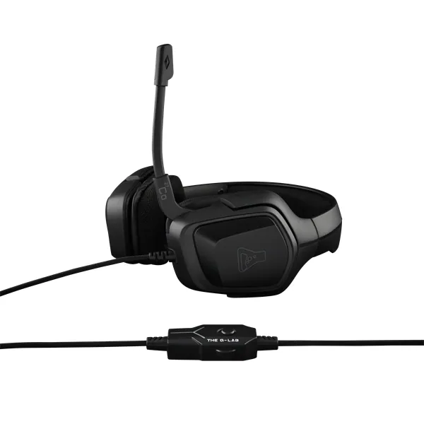 The G-Lab Fejhallgató - KORP COBALT/B (mikrofon, 3,5mm Jack, hangerőszabályzó, nagy-párnás, fekete) – 6. kép