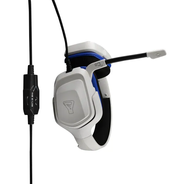 The G-Lab Fejhallgató - KORP COBALT W (mikrofon, 3,5mm Jack, hangerőszabályzó, nagy-párnás, fehér) – 2. kép