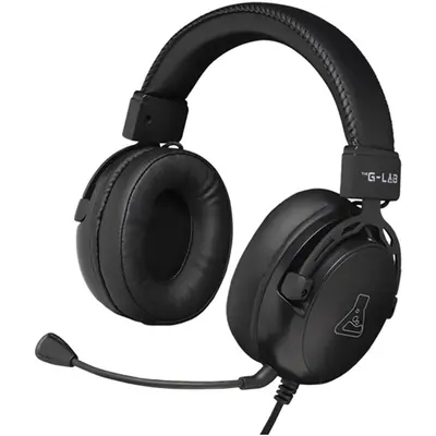 The G-Lab Fejhallgató - KORP TITANIUM (mikrofon, 3,5mm Jack, hangerőszabályzó, LED,nagy-párnás)