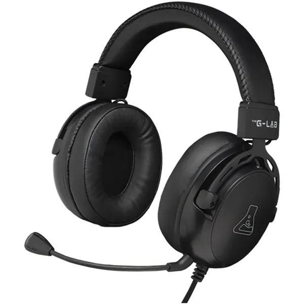 The G-Lab Fejhallgató - KORP TITANIUM (mikrofon, 3,5mm Jack, hangerőszabályzó, LED,nagy-párnás)