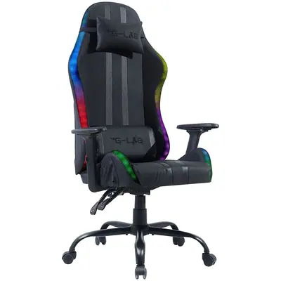 The G-Lab Gamer szék - KS ELECTRON EX (fekete; állítható magasság; áll. kartámasz, RGB LED) – 2. kép