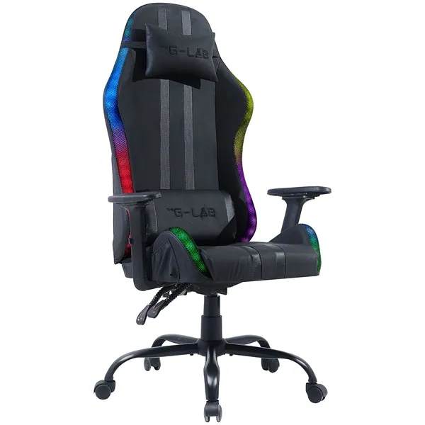The G-Lab Gamer szék - KS ELECTRON EX (fekete; állítható magasság; áll. kartámasz, RGB LED) – 2. kép