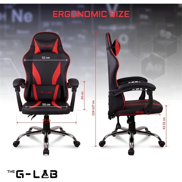 The G-Lab Gamer szék - KS NEON BLACK (fekete; állítható magasság; áll. kartámasz) – 5. kép