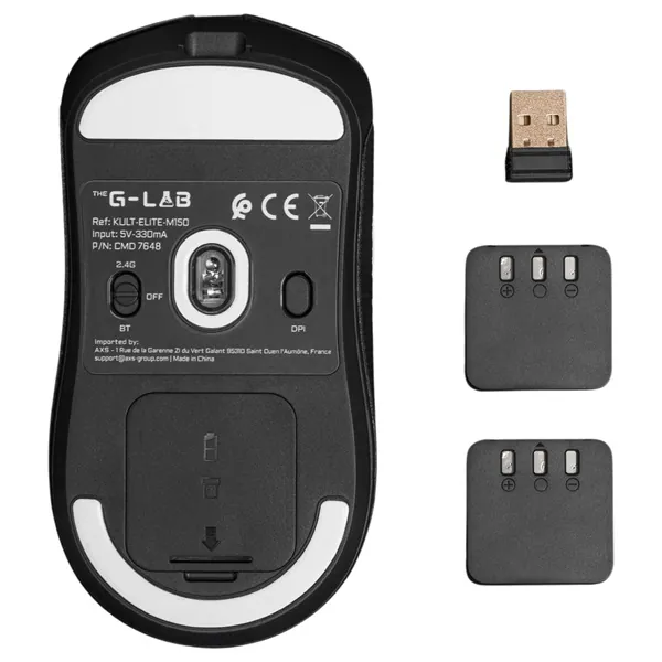 The G-Lab Vezeték nélküli Gamer Egér - KULT ELITE M150 (30 000 DPI, 8000Hz, PixArt 3950, TTC swich, 55g, 2,4Ghz+BT+wire) – 4. kép