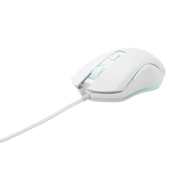 The G-Lab Gamer Egér - KULT HELIUM W (3200 DPI, 6 gomb, makro, 1,8m kábel, RGB LED, fehér) – 4. kép
