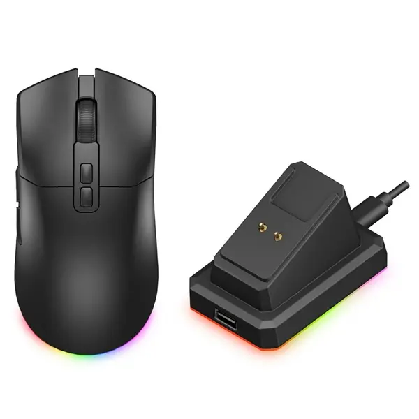 The G-Lab Vezeték nélküli Gamer Egér - KULT SILICIUM PRO (12000 DPI, 7 gomb, makro, PixArt 3311, 1000Hz, RGB, fekete) – 2. kép