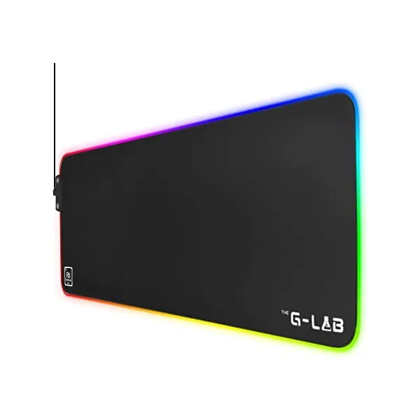 The G-Lab Egérpad - PAD RUBIDIUM (800x300x3mm; fekete, extra USB, vízálló, RGB LED)