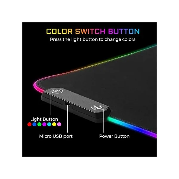 The G-Lab Egérpad - PAD RUBIDIUM (800x300x3mm; fekete, extra USB, vízálló, RGB LED) – 3. kép