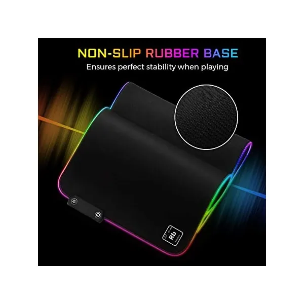 The G-Lab Egérpad - PAD RUBIDIUM (800x300x3mm; fekete, extra USB, vízálló, RGB LED) – 4. kép