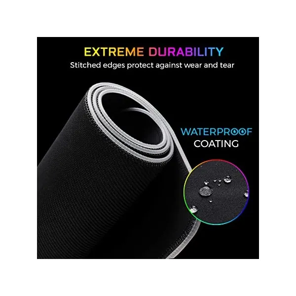 The G-Lab Egérpad - PAD RUBIDIUM (800x300x3mm; fekete, extra USB, vízálló, RGB LED) – 6. kép
