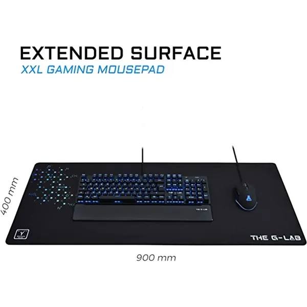 The G-Lab Egérpad - PAD YTTRIUM XXL (900x400x4mm, vízálló, fekete) – 3. kép