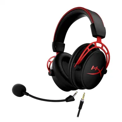 HyperX Fejhallgató - Cloud Alpha (Vezetékes, 3,5mm Jack, fekete/piros) – 2. kép